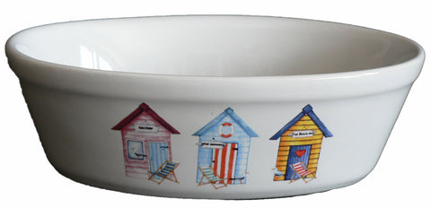 2 x BEACH HUTS Design Small Oval Pie Dish/Baking Dish