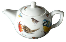 Garden Birds teapot - 2 cup or 6 cup teapot decorated allover with popular garden birds