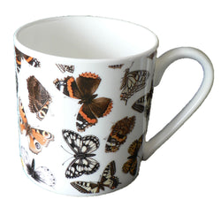Butterfly 1 pint bone china mug. Different butterflies all round