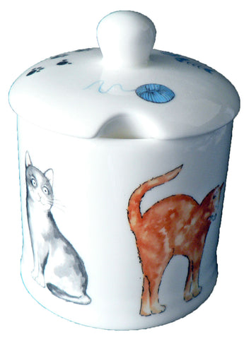 Cats chintz, bone china preserve, jam mamalade pot container