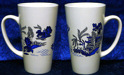 Blue Willow Pattern ceramic large latte mug 3/4pt capacity