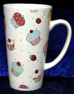 Cupcakes ceramic large latte mug - 3/4pt capacity