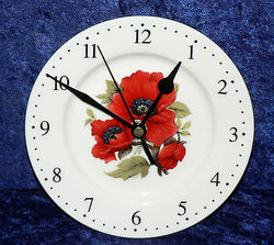 Poppy poppies wall clock porcelain wall clock