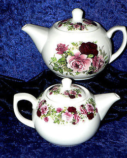 Pink Rose design -choose 2 cup or 6 cup porcelain teapot, milk jug or sugar bowl