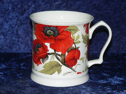 Poppy poppies colourful fine bone china tankard large mug