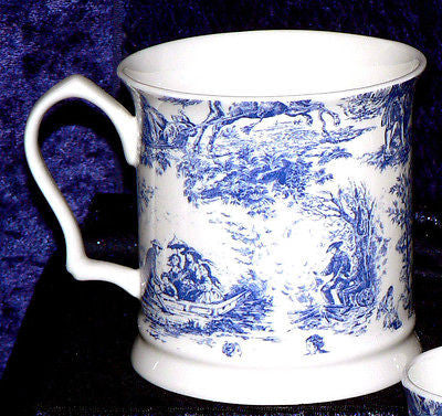 Toille de Jouy pattern Bone China tankard