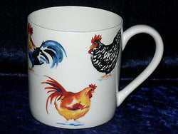 Chicken rooster 1 pint bone china mug  diff all round
