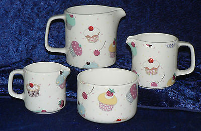 Cupcake chintz milk jugs, choice of 3 sizes jug, or sugar pot bowl 4/7/10oz
