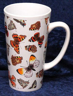 Beautiful butterflies chintz ceramic large latte mug 3/4pt capacity
