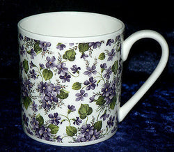 Violet 1 pint bone china mug - Violets all around mug