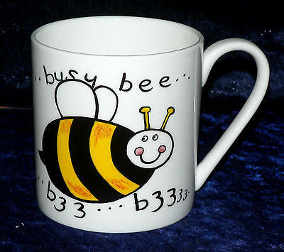 Bumble Bee 1 pint bone china mug  Fun bumble bee different on each side