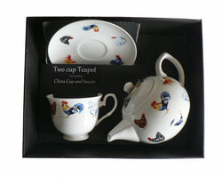 Chicken hen 2 cup teapot,cup and saucer gift boxed. Teapot china cup & saucer