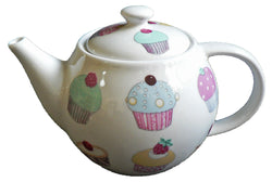 One cup teapot Cupcake design, holds just 1 cup of tea perfect for one person