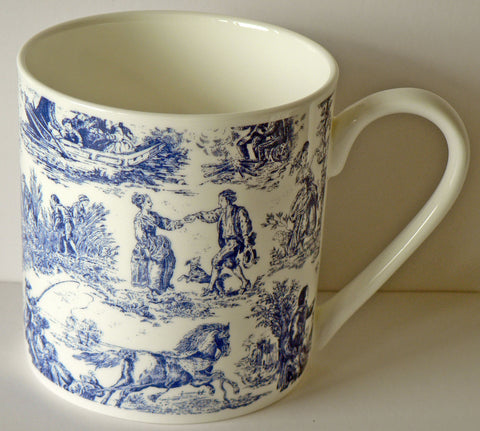 Toille de jouy - 1 pint bone china mug diff all round