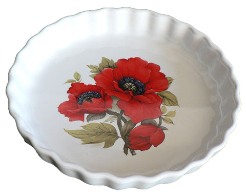 Poppy Pattern 25cm Ceramic flan Quiche Dish