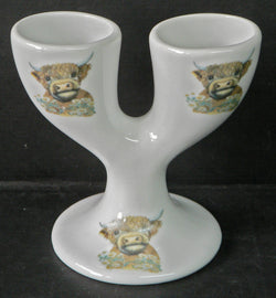 HIghland cow ceramic double eggcup