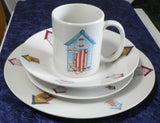 Beach huts 16 piece dinner set.Dinner service. Beach huts tableware