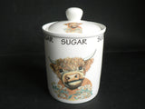 Highland cow china storage containers, tea sugar and coffee set
