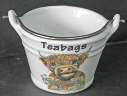 Highland Cow Teabag Tidy Bucket
