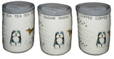 Dogs Ceramic Tea Sugar Coffee Storage Jars -Set of 3 canisters with cute Dogs Design
