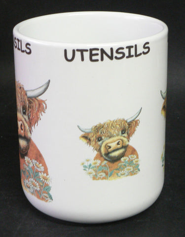 Highland Cow Utensil Holder