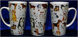 Dogs ceramic large latte mug 3/4pt capacity