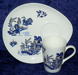 Blue Willow Pattern snack plate & mug.