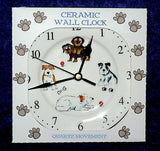 Dogs wall clock porcelain wall clock with different fun dog breeds pics