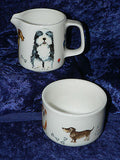 Dogs design 2 cup or 6 cup ceramic teapot or choose milk jug or sugar bowl