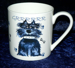 Dog 1 pint bone china mug dogs different around mug