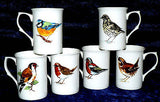 Garden Birds Bone china mugs -set of 6 boxed