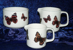 Butterfly design milk jugs, choice 3 sizes jug, or sugar pot bowl 4/7/10oz
