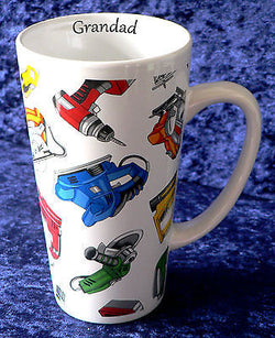 Tools Power tools drill  saw  chintz ceramic large latte mug 3/4pt
