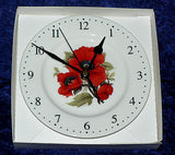 Poppy poppies wall clock porcelain wall clock