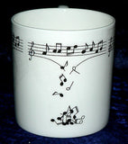 Music Notes 1 pint bone china mug - our own design
