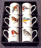 Garden Birds Bone china mugs -set of 6 boxed