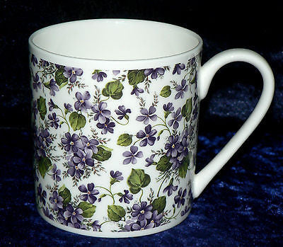 Violet 1 pint bone china mug - Violets all around mug