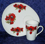 Poppy poppies snack plate& mug set. . Mug and plate set