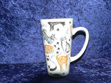 pair of Cats & kittens latte mugs gift boxed with latte spoons 3/4pt capacity