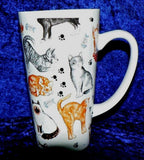 Cats & kittens fun chintz ceramic large latte mug 3/4pt capacity