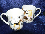 Dogs china Pint mugs Set of 2 gift boxed 2 options to choose from drop down menu