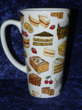 Cakes chintz ceramic large latte mug  3/4pt capacity