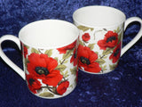 Poppy chintz Pint mugs Set of 2 gift boxed 2 full pint sized mugs gift boxed