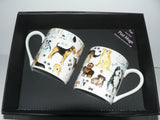 Dogs china Pint mugs Set of 2 gift boxed 2 options to choose from drop down menu