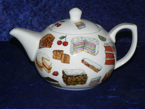 Cakes pattern 2 cup or 6 cup porcelain teapot baking desgn many different cakes
