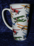 Bi Plane aircraft ceramic large latte mug  3/4pt capacity