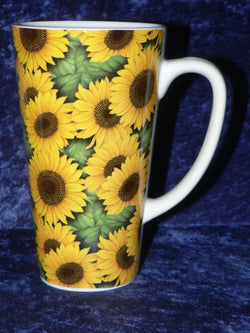 Sunflower chintz ceramic large latte mug  3/4pt capacity