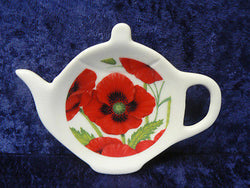Poppy chintz Porcelain teabag tidy used teabag holder spoon rest teapot