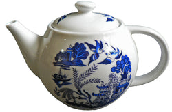 One cup teapot blue willow design, holds just 1 cup of tea perfect for one person