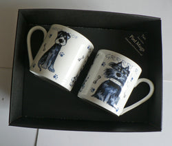 Dogs china Pint mugs Set of 2 gift boxed